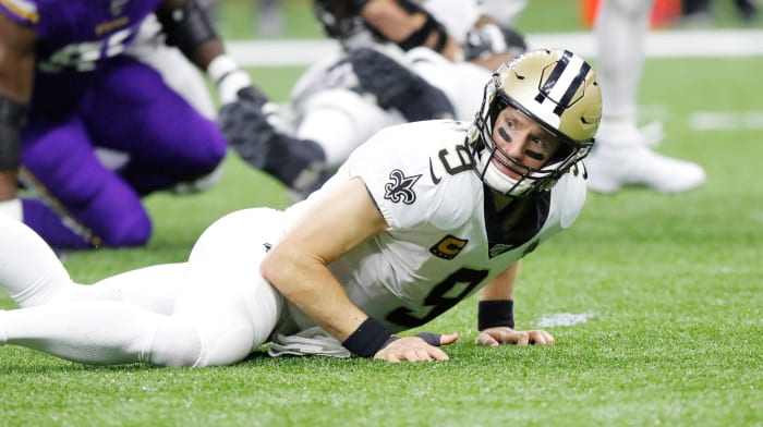 Drew Brees in loss to Vikings